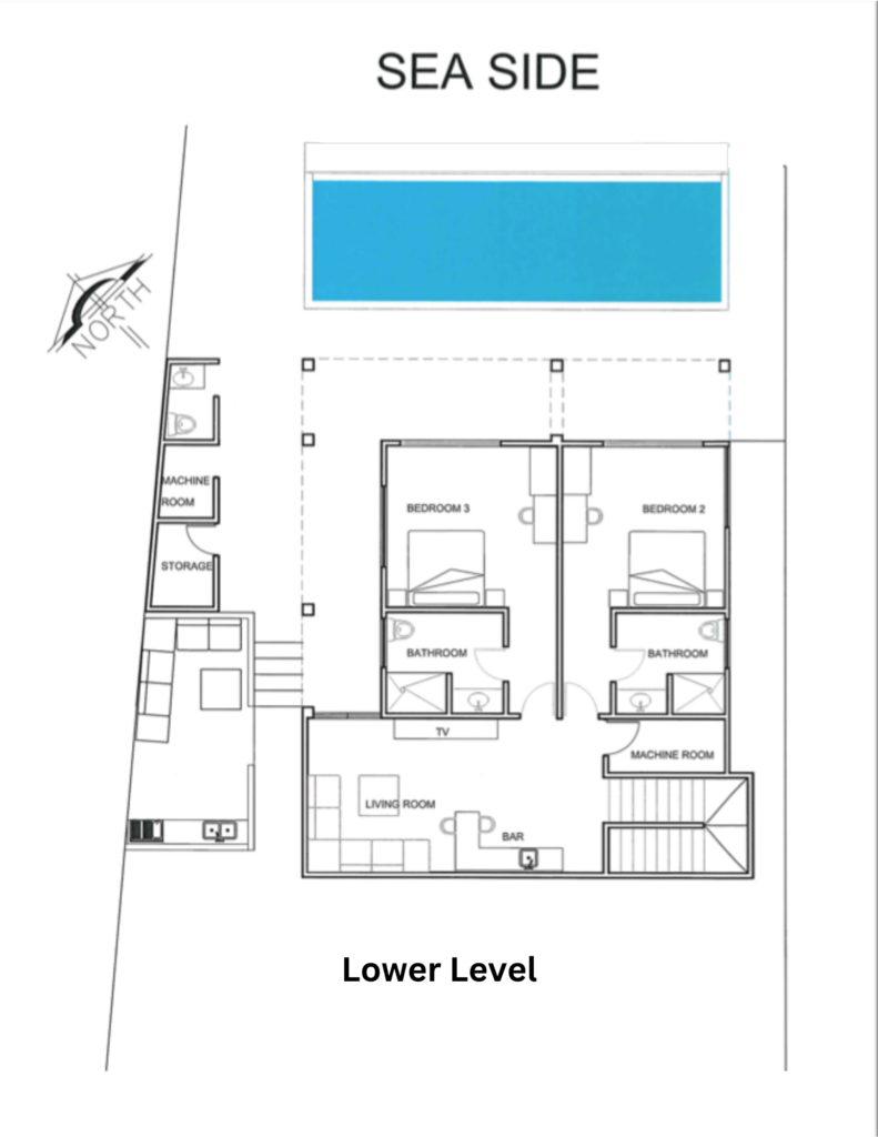 floorplan casa brisa tranquila isla mujeres lower floor